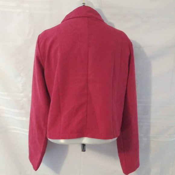 Plus Size Rose Red Zip Jacket - Picture 4 of 5